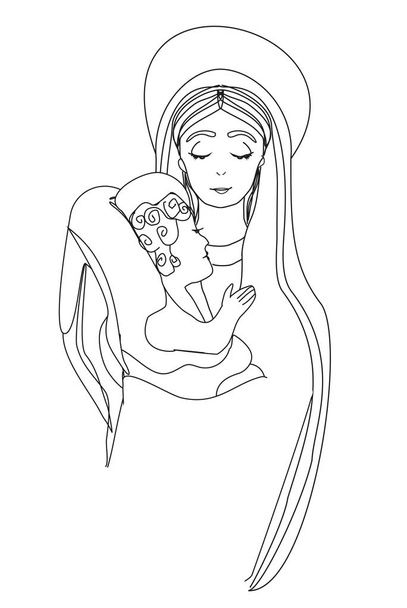 Madonna and child Jesus - Vector, afbeelding