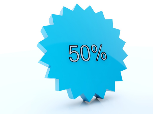 50 percent blue sale icon - Foto, Imagem