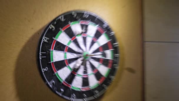 Throw the dart at the dart Board. Concept of success. Playing Darts - Footage, Video