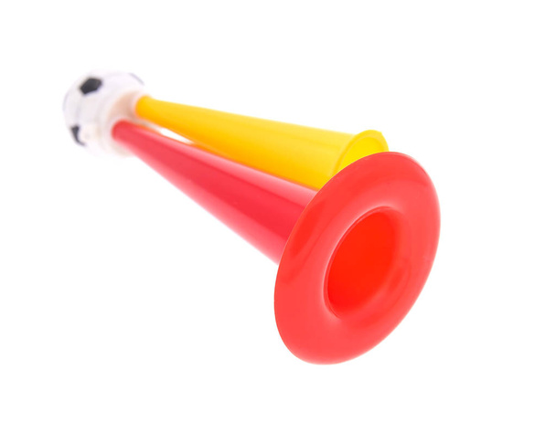 voetbal voetbal triple ventilator trompet - Foto, afbeelding