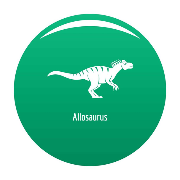 Allosaurus icon. Simple illustration of allosaurus vector icon for any design green - Vector, imagen