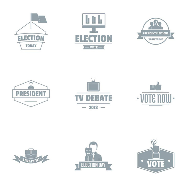 Hükümet logo koymak seçimi. 9 seçim hükümet vektör logosu beyaz arka plan üzerinde izole web için basit bir set - Vektör, Görsel