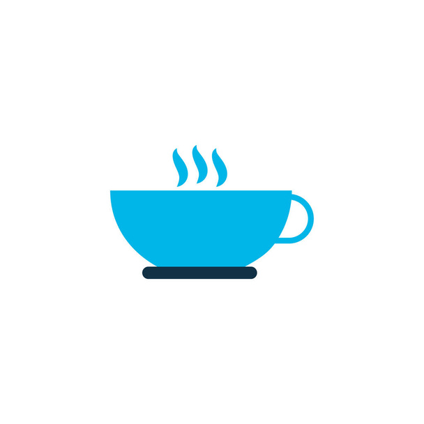 Coffee icon colored symbol. Premium quality isolated cappuccino element in trendy style. - Vector, Image