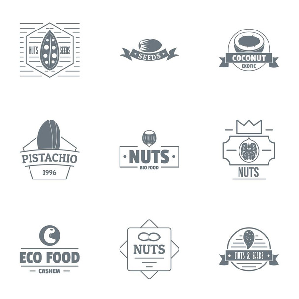 eco food logo set, einfacher stil - Vektor, Bild
