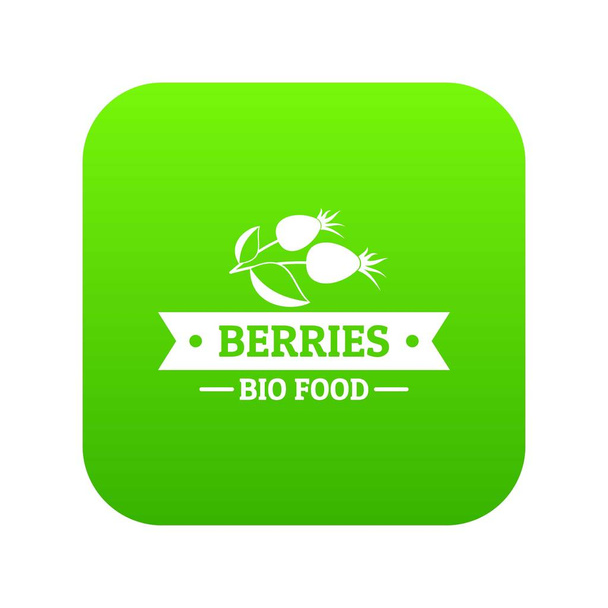 Bio food jagody zielona ikona wektor - Wektor, obraz