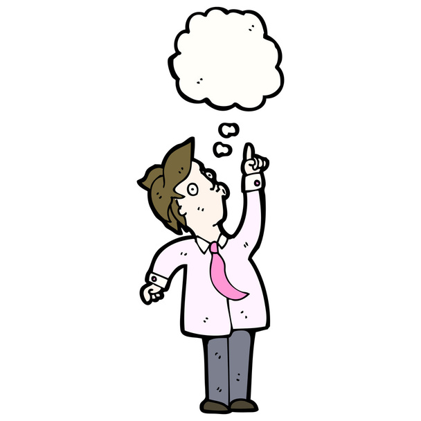 man with speech bubble pointing upwards - Vector, Image