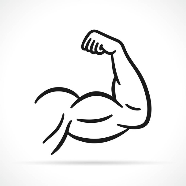 Vektor-Illustration des muskulösen Arms schwarzes Symbol - Vektor, Bild