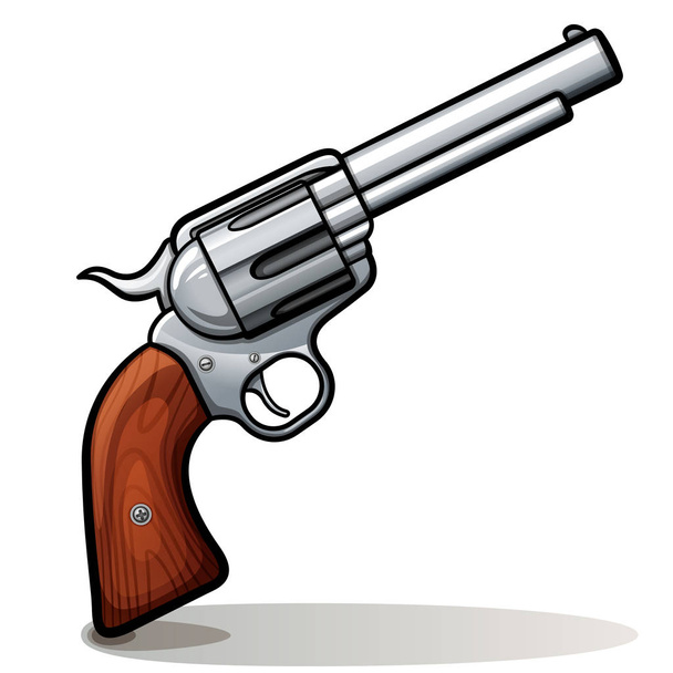 Ilustración vectorial del diseño del color de la pistola de vaquero
 - Vector, imagen