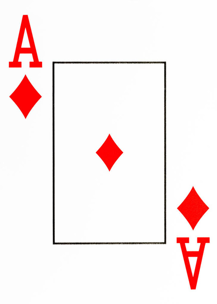 large index playing card ace of diamonds american deck - Photo, Image