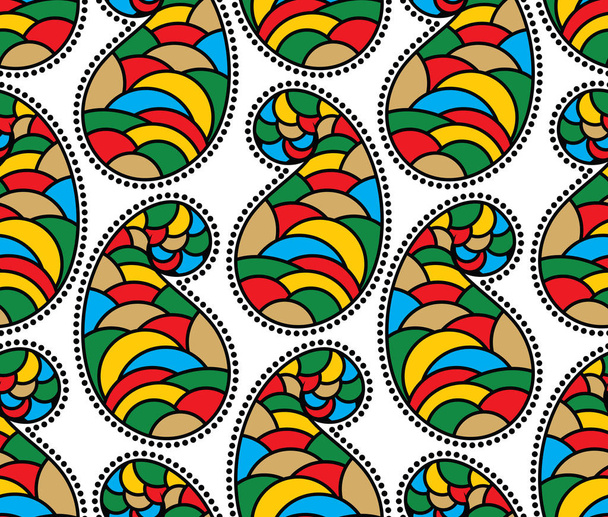 Seamless colorful paisley pattern - Vettoriali, immagini
