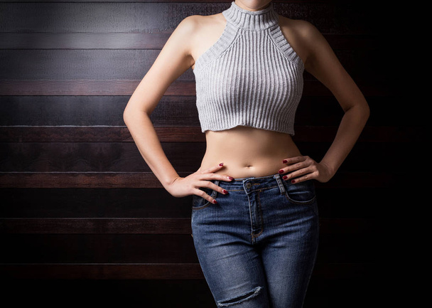 Beautiful slim body of asian woman - Foto, Imagen