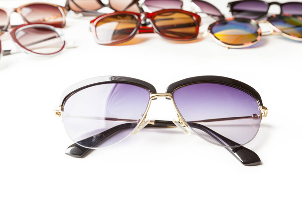 Fashion sunglasses isolated on white - 写真・画像