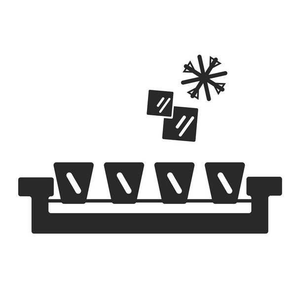 Eiswürfelschale Symbol-Vektor isoliert auf weißem Hintergrund für Ihre Web-und mobile App-Design, Eiswürfelschale Logo-Konzept - Vektor, Bild