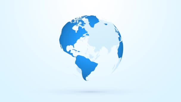 blauer Globus Planet Erde dreht Endlosschleife - Filmmaterial, Video