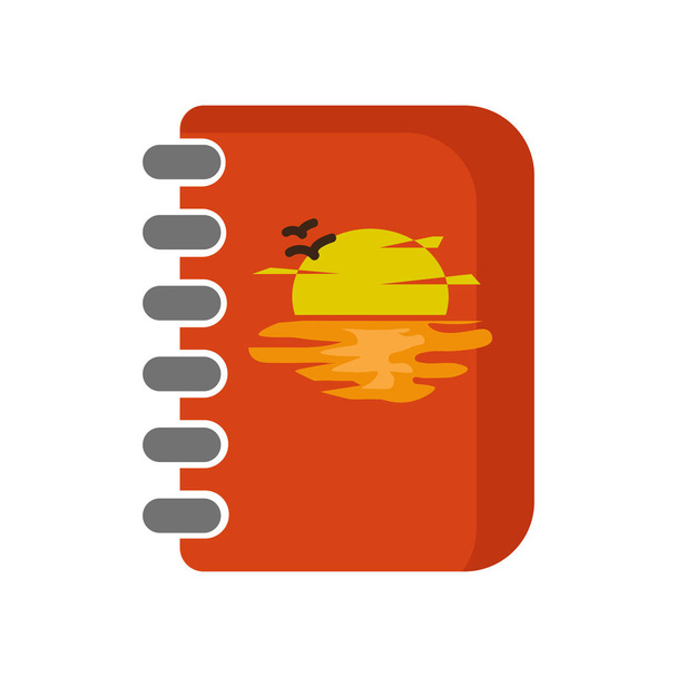 Web とモバイル アプリの設計ノートのロゴのコンセプト、白い背景で隔離のノートブック アイコン ベクトル - ベクター画像