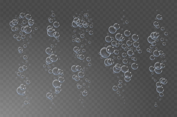 Blasen unter Wasser Vektor Illustration auf transparentem Hintergrund - Vektor, Bild