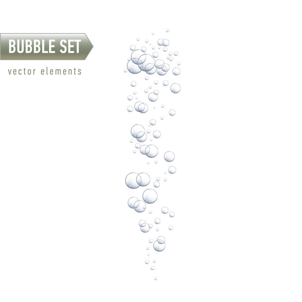 Bubbels onder water vectorillustratie op witte achtergrond - Vector, afbeelding
