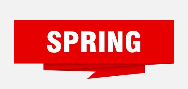 spring sign. spring paper origami speech bubble. spring tag. spring banner - Vector, afbeelding