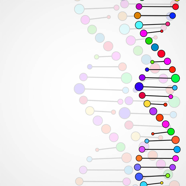 Абстрактна барвиста спіраль ДНК, стильний молекулярний фон
 - Вектор, зображення