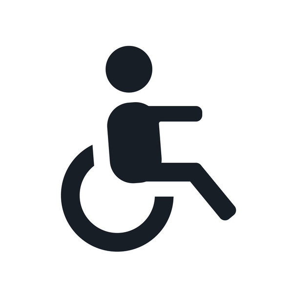 Αναπηρική καρέκλα πλευρά Προβολή εικονίδιο διάνυσμα απομονωθεί σε λευκό φόντο για σας web και κινητά design, αναπηρική καρέκλα πλευρά άποψη λογότυπο έννοια - Διάνυσμα, εικόνα
