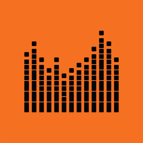 Grafik-Equalizer-Symbol. orangefarbener Hintergrund mit schwarz. Vektorillustration. - Vektor, Bild