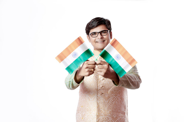 India joven India bandera - Foto, Imagen