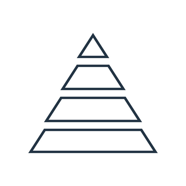 Pyramidendiagramm-Symbol-Vektor isoliert auf weißem Hintergrund, Pyramidendiagramm transparentes Zeichen - Vektor, Bild