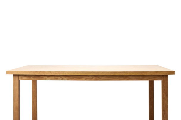 Mesa de madeira mínima isolada em branco. - Foto, Imagem