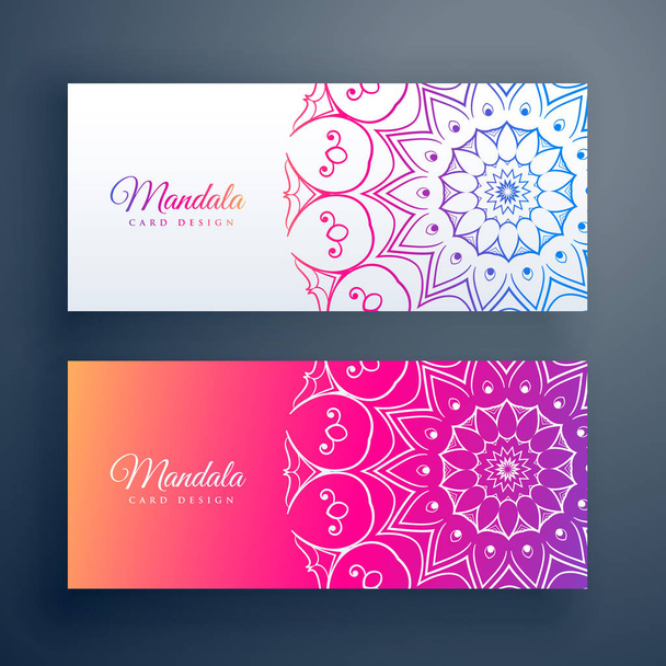 set of colorful mandala banners - Vecteur, image