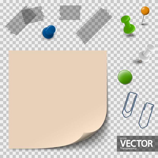 коллекция одной пустой бумаги с векторным файлом офисных принадлежностей
 - Вектор,изображение