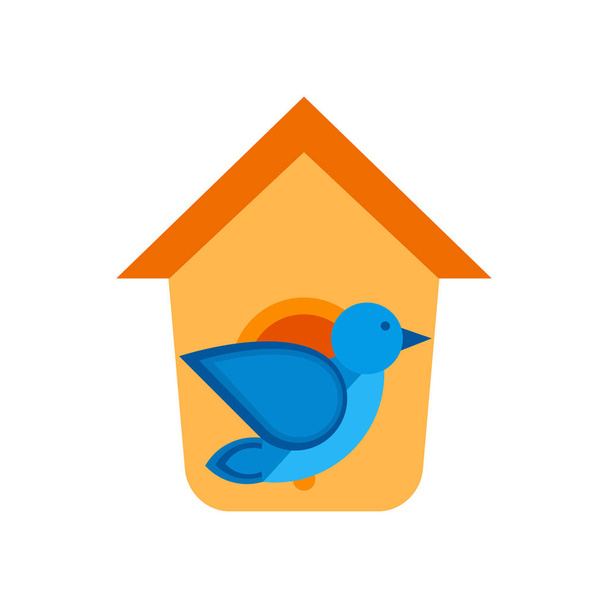 Птичий дом иконка вектор изолирован на белом фоне для веб и мобильного дизайна приложения, логотип дом птицы концепции
 - Вектор,изображение