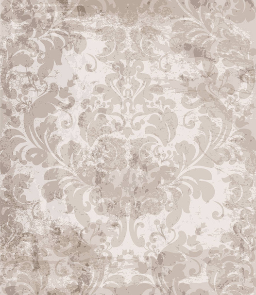 Damask pattern Vector. Vintage baroque ornament decor. Royal luxury texture backgrounds. Victorian sumptuous decoration textile, fabric, tile. Trendy colors - Vector, Image
