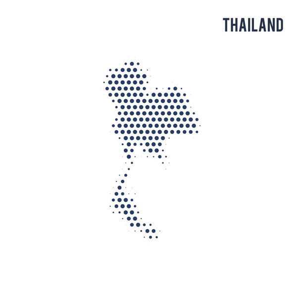 Точечная карта Таиланда изолированы на белом фоне. Векторная иллюстрация
. - Вектор,изображение
