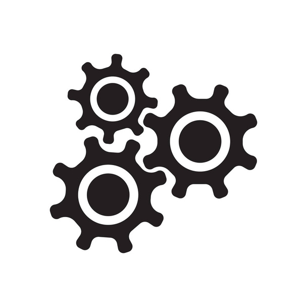 Web とモバイル アプリのデザイン設定のロゴのコンセプト、白い背景で隔離の設定アイコン ベクトル - ベクター画像