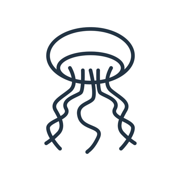 Medúzy ikona Vektor izolovaných na bílém pozadí, medúzy transparentní znamení - Vektor, obrázek