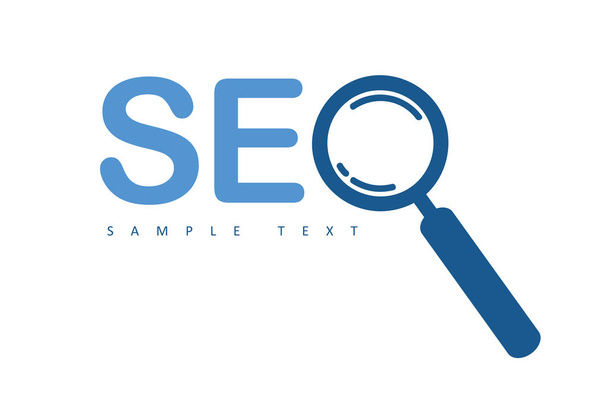 Дизайн логотипу SEO збільшуючи скло
 - Вектор, зображення