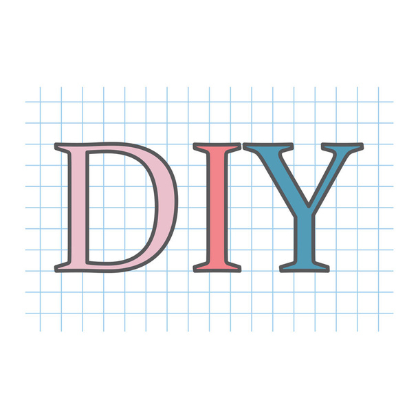 DIY (Do It Yourself), napisana na kratkę papieru arkusza wektor ilustracja - Wektor, obraz