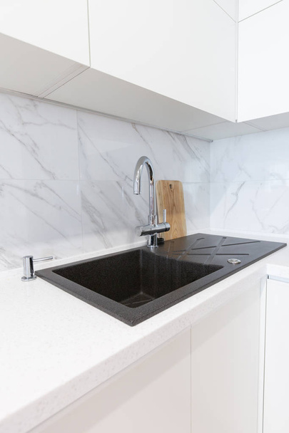 Modern minimalist sink in a kitchen room - Fotografie, Obrázek
