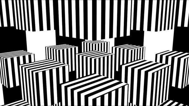 Black and white stripes. Computer generated abstract background, 3D render - Photo, Image