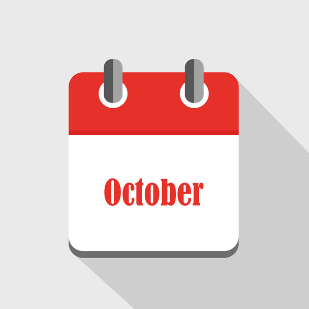 calendário ícone negócio outubro
 - Vetor, Imagem