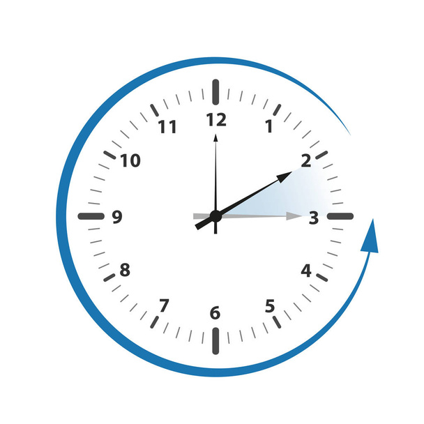 interruptor de reloj a números de hora de invierno
 - Vector, imagen