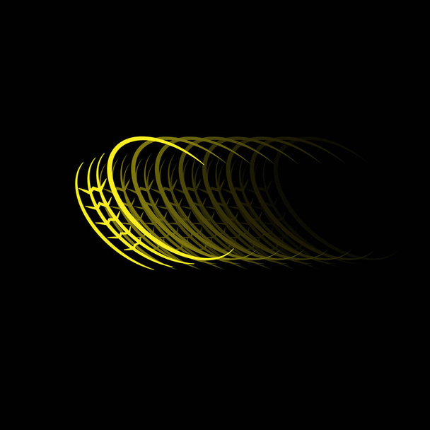 Yellow car wheel track - Vector, Image