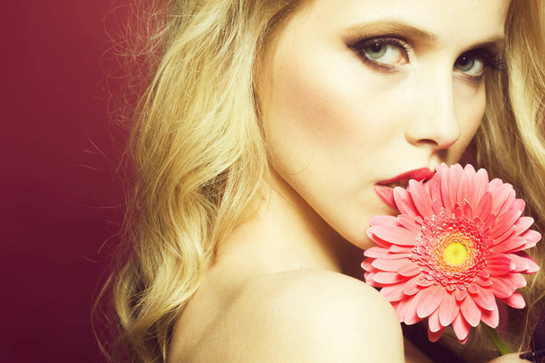 Sexy woman with flower - Photo, Image
