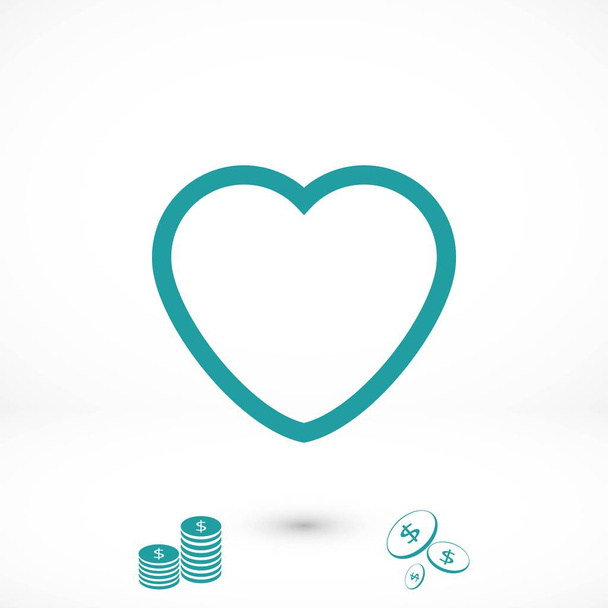 heart icons vector, flat design best vector icon - Vector, Image