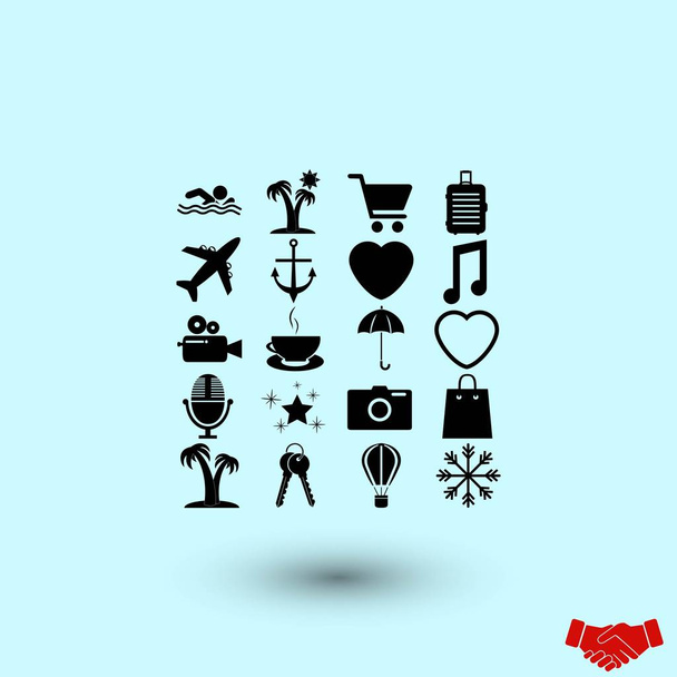 Travel Icons vector, flat design best vector icon - Vector, Image