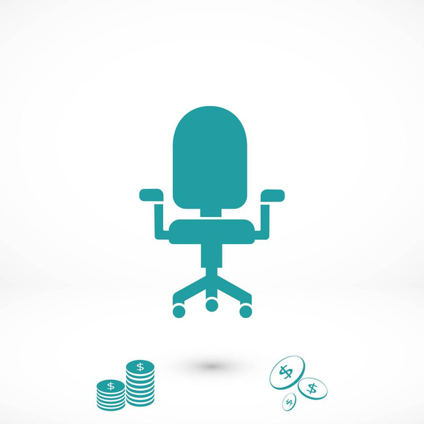 icono de la silla de oficina, diseño plano mejor icono de vector
 - Vector, Imagen