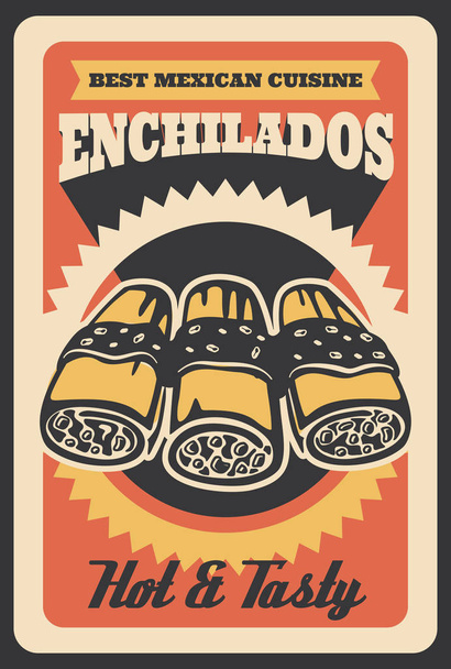 Мексиканский векторный ретро-плакат энчиладоса
 - Вектор,изображение