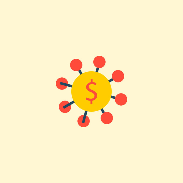 Money source icon flat element. Vector illustration of money source icon flat isolated on clean background for your web mobile app logo design. - Vector, Image