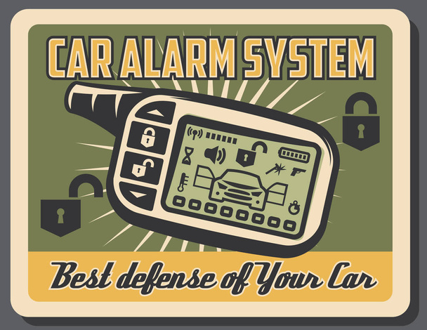 Instalación de sistemas de alarma coche cartel de servicio
 - Vector, imagen