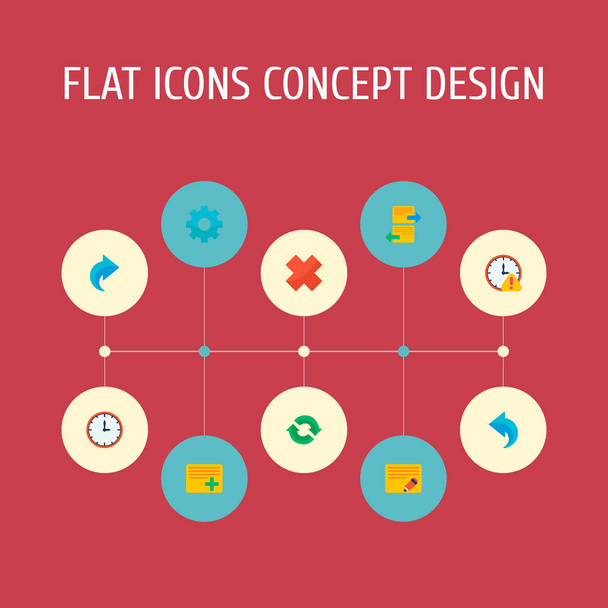 Projekt ikonok lapos stílusú szimbólumok visszavonása, visszaállítása, add tevékenység és más ikonok a webes mozgatható app logo tervezés. - Fotó, kép